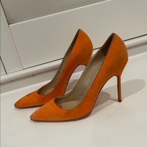 Manolo Blahnik Vibrant Orange Heels